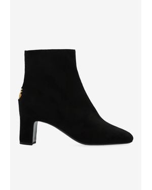 Dolce & Gabbana 60 Dg Logo Suede Ankle Boots - Black