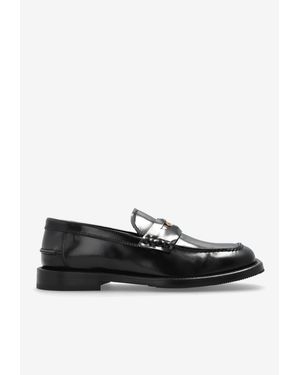 Moschino Signature Leather Loafers - Black