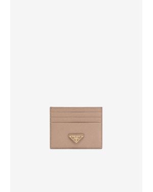 Prada Triangle Logo Cardholder - White
