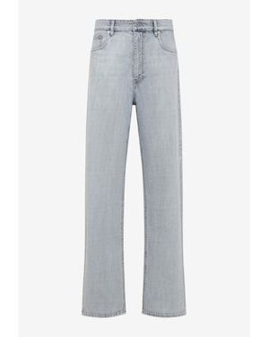 Miu Miu Logo Patch Vintage High-Waist Jeans - Gray