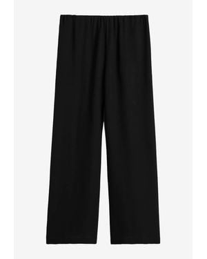TOTEME Straight-Leg Fluid Viscose Pants - Black