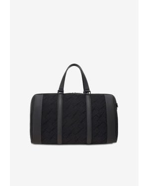 Ferragamo Monogram Jacquard Leather Duffle Bag - Black