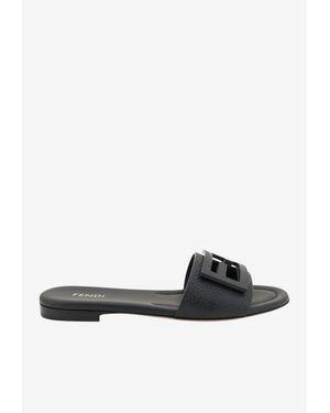 Fendi Tube Ff Baguette Flat Sandals - White