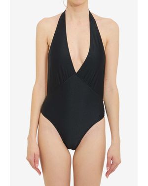 Saint Laurent Bare Back One-Piece Swimsuit - Black