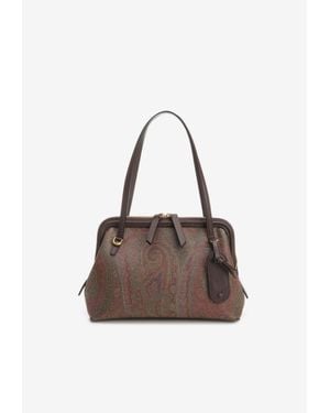 Etro Paisley Jacquard Shoulder Bag - Brown