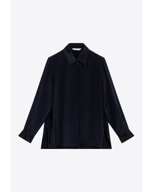 Max Mara Geranio Silk Buttoned Shirt - Blue