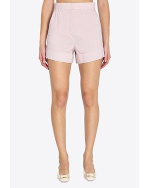 Max Mara Celebre Turn-Up Mini Shorts - Pink