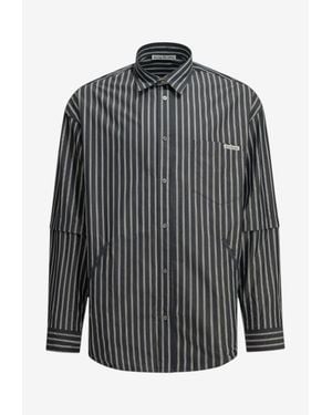 Acne Studios Double-Sleeved Stripe Shirt - Gray