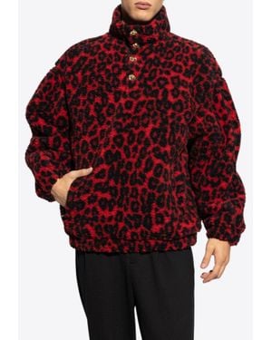McQueen Animal Print Fleece Sweatshirt - Red