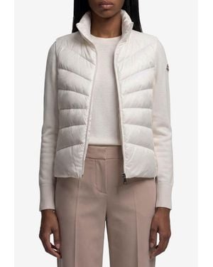 Moncler Padded Longue Saison Wool Zip Cardigan - Brown