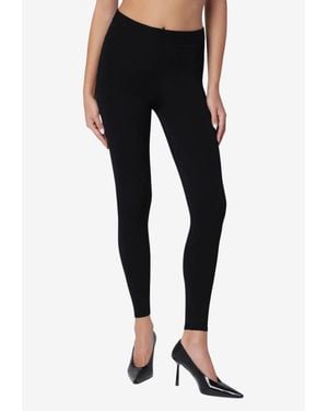 Balenciaga Techwear Ribbed-Knit Leggings - Black