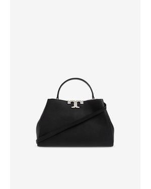 Tory Burch Large Eleanor Soft Leather Shoulder Bag - Black