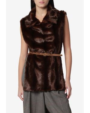 BB COUTURE Mink-Effect Faux Fur Vest - Black