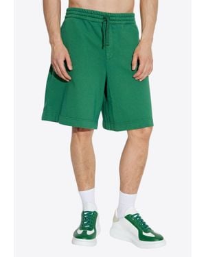 McQueen Embroidered Logo Track Shorts - Green