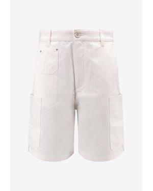 Givenchy Logo Embroidered Cargo Shorts - White