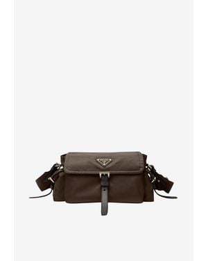 Prada Medium Explore Re-Nylon Bag - Brown