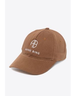 Anine Bing Jeremy Logo Baseball Cap - Brown
