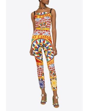 Dolce & Gabbana Carretto Sleeveless Jumpsuit - White