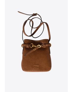 Miu Miu Nappa Leather Crossbody Bag - Brown