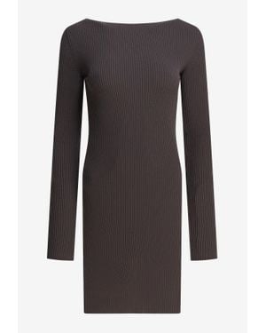 Rick Owens Wool Sheath Dress With Cut-Out - Grey