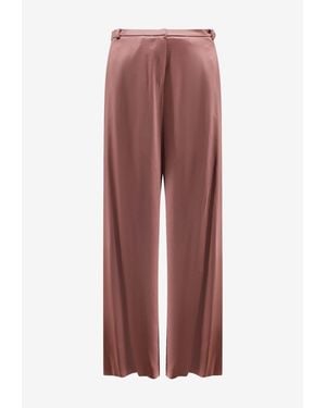 Alysi Flared Satin Wide-Leg Pants - Purple