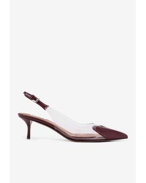 Alaïa Le Coeur 55 Patent Leather Slingback Pumps - Red