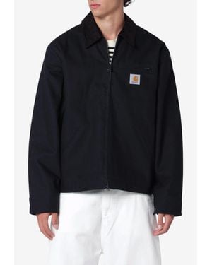 Carhartt Detroit Corduroy-Collar Canvas Work Jacket - Black