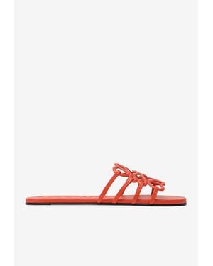 Loewe Petal Anagram Leather Sandals - White