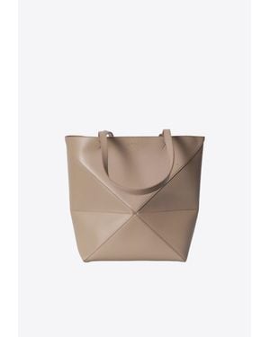 Loewe Medium Puzzle Fold Tote Bag - White