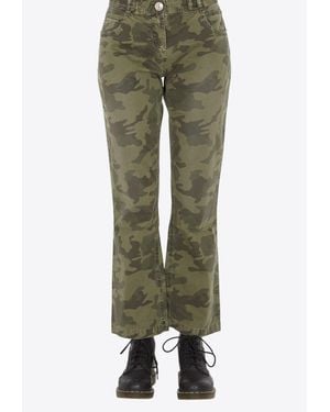 Balmain Cropped Camouflage Pants - Green
