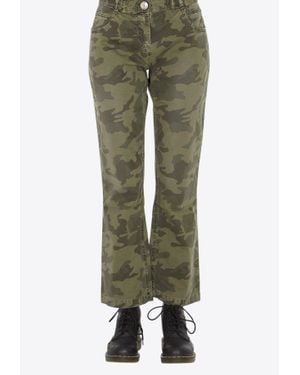 Balmain Cropped Camouflage Pants - Green