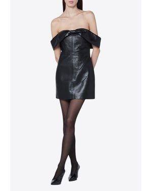 Anine Bing Colleen Faux Leather Mini Dress - Black