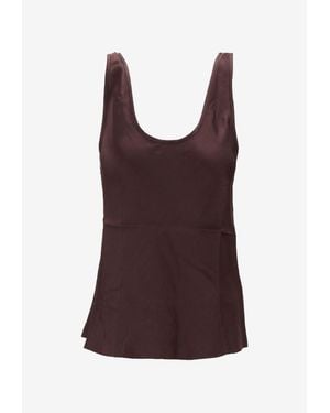 Anine Bing Lea Silk Sleeveless Top - Purple