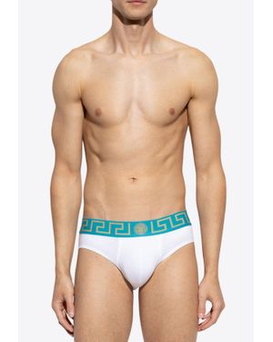 Versace Medusa Briefs With Greca-Border - Blue
