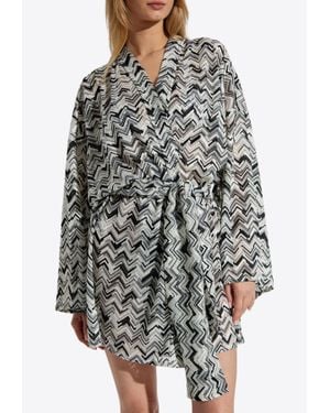 Missoni Zig Zag Print Short Cover Up - Gray