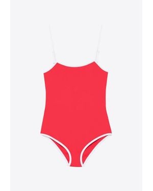 Miu Miu Cut-Out One-Piece Swimsuit - Red