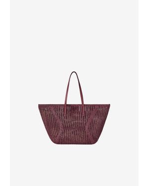 Brunello Cucinelli Bc Duo Raffia Tote Bag - Purple