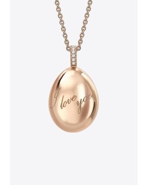 Faberge Essence I Love You Egg Pendant Necklace - White