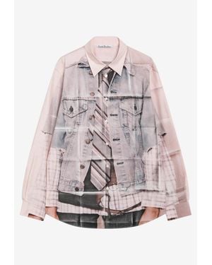 Acne Studios Trompe-L'Oeil Print Shirt - Pink