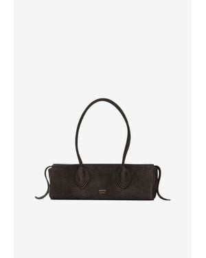 KHAITE Medium Donna Suede Shoulder Bag - White