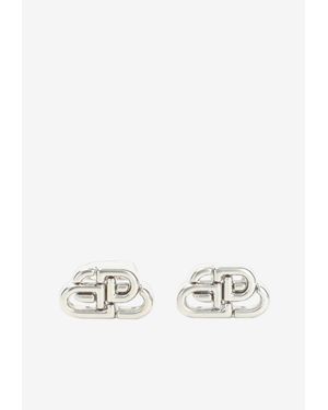 Balenciaga Xs Bb Stud Earrings - White