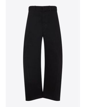Lemaire Twisted Belted Cotton Pants - Black
