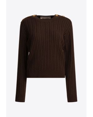 Golden Goose Cable-Knit Wool Blend Sweater - Black