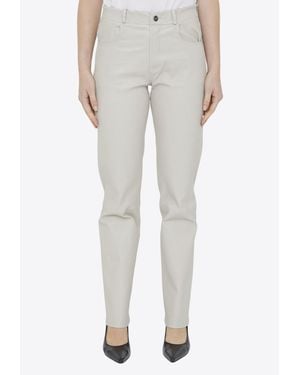 Arma Cremona Leather Pants - Grey