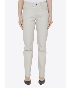 Arma Cremona Leather Pants - Gray