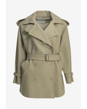 Max Mara Scacio Double-Breasted Trench Coat - Green