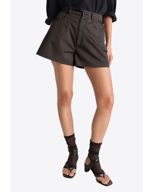Lemaire High-Rise Mini Shorts - Black