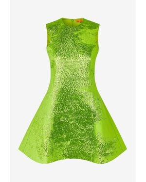 Stine Goya Metallic Jacquard Mini Dress - Green