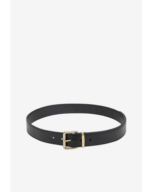 Miu Miu Smooth Leather Buckle Belt - White