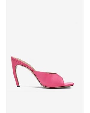 The Attico Betta 95 Leather Mules - Pink